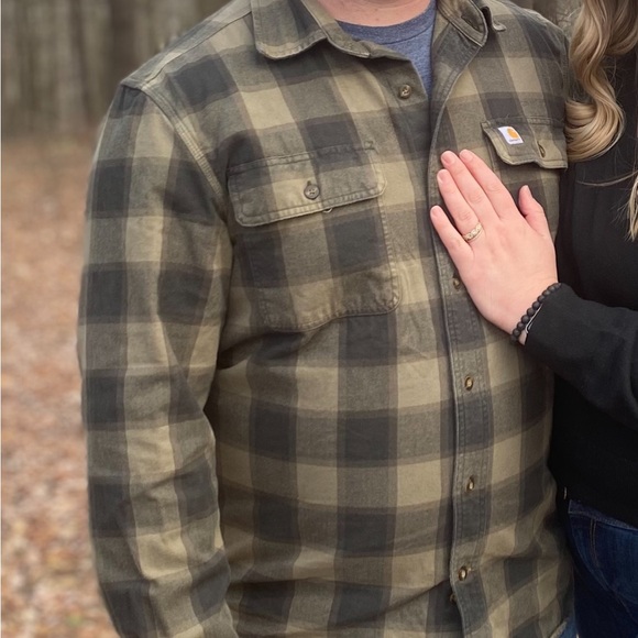 Carhartt Men's Plaid Shirt - Green and Black - Picture 5 of 5